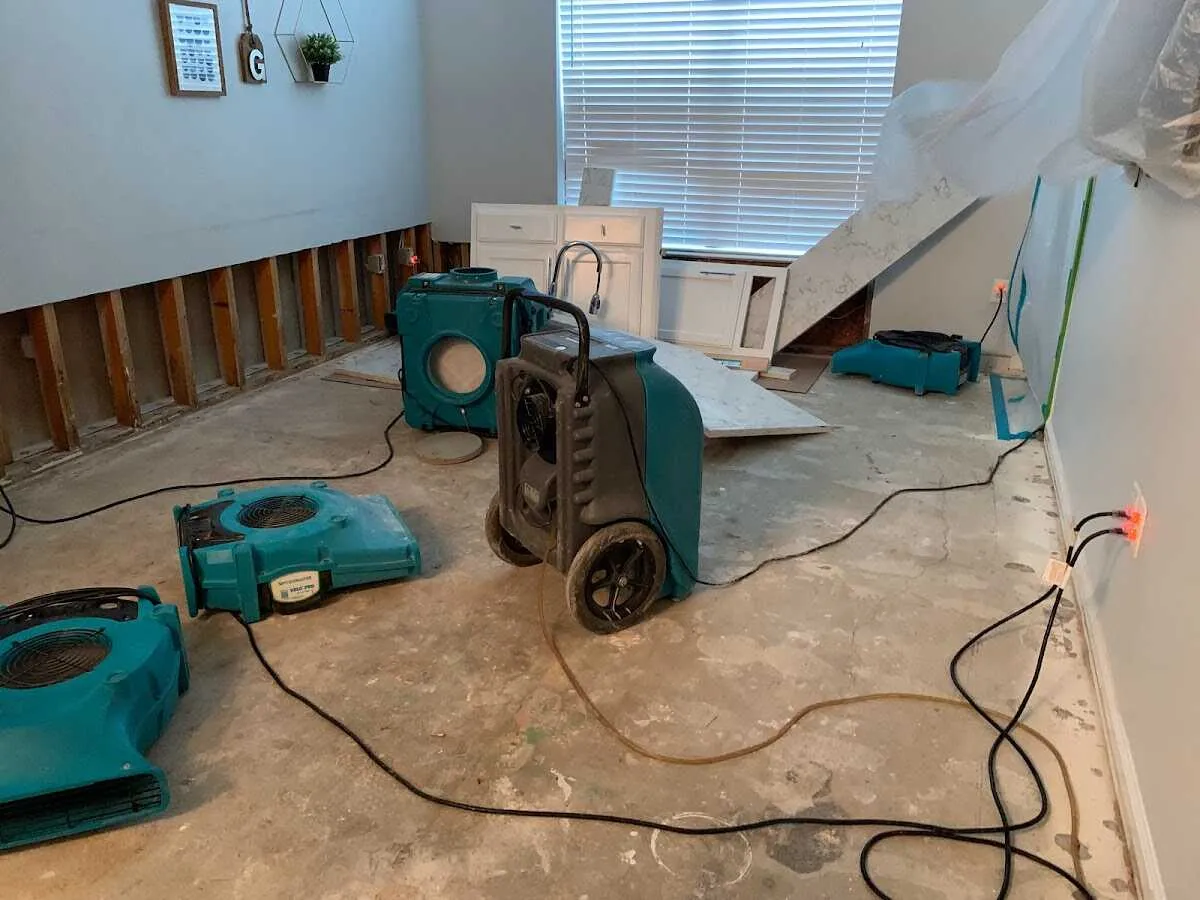 Dehumidifier in flood-cut room for Water Extraction & Removal in Waycross